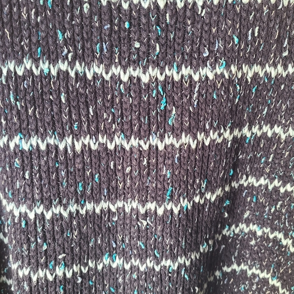 Free People NWT Starlight Blue Striped Cotton Blend  Heavy Knit Sweater - Picture 10 of 14